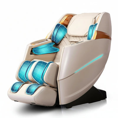 Massage Chair 4D Full Body Zero Gravity 55" Long Sl-Track,Beige | 20 Auto Modes,40 Airbags,Back Heat,Body Scan,Calf & Foot Roller,Hd Touchscreen,App Control,Bluetooth Speaker for Home Office
