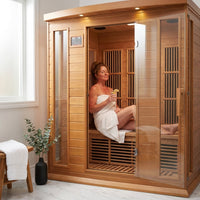 Dynamic Infrared Saunas 4 - Person Indoor Bluetooth Compatible FAR Infrared Sauna in Cedar — Lifestyle