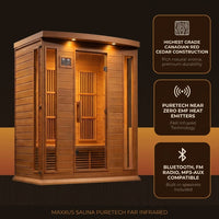 Infrared Sauna Built for Home Wellness, 4 Person Cedar, FAR Infrared Technology, Bluetooth Compatible — Results & Stats