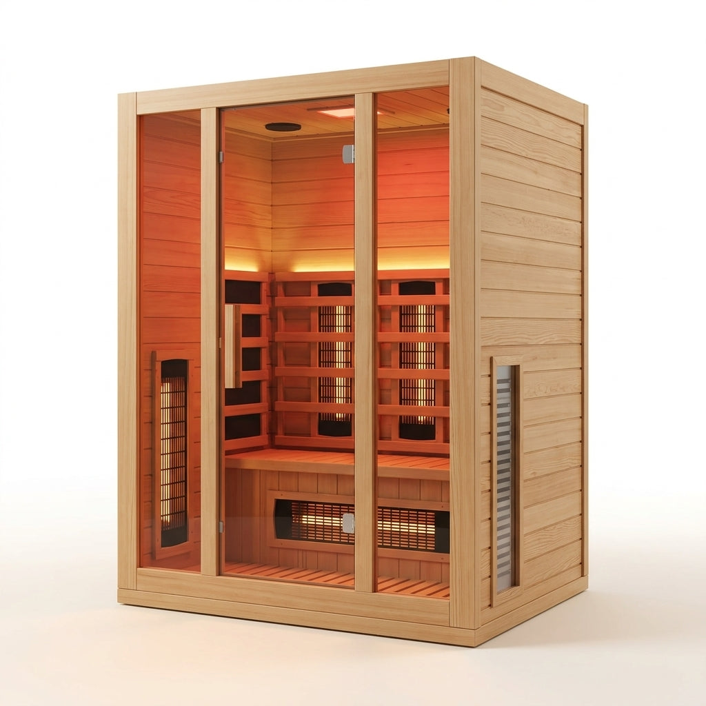 Infrared Sauna with Fda-Certified Red Light Therapy 660Nm & 850Nm | Full Spectrum, Ultra Low EMF, Fast Heat-Up, Canadian Hemlock, 7 PCS Carbon Fiber Heaters, Easy Assembly, 1170W 110V — Studio Shot
