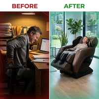 M9 3D Full Body AI Massage Chair — Before & After