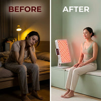 Red Light Therapy Panel Device – 630Nm 660Nm 810Nm 850Nm Red & near Infrared Light Therapy, LED Light Therapy Lamp, 72 Quad Chip Leds, Adjustable Brightness, Pulse Mode – ULTRA360 — Before & After